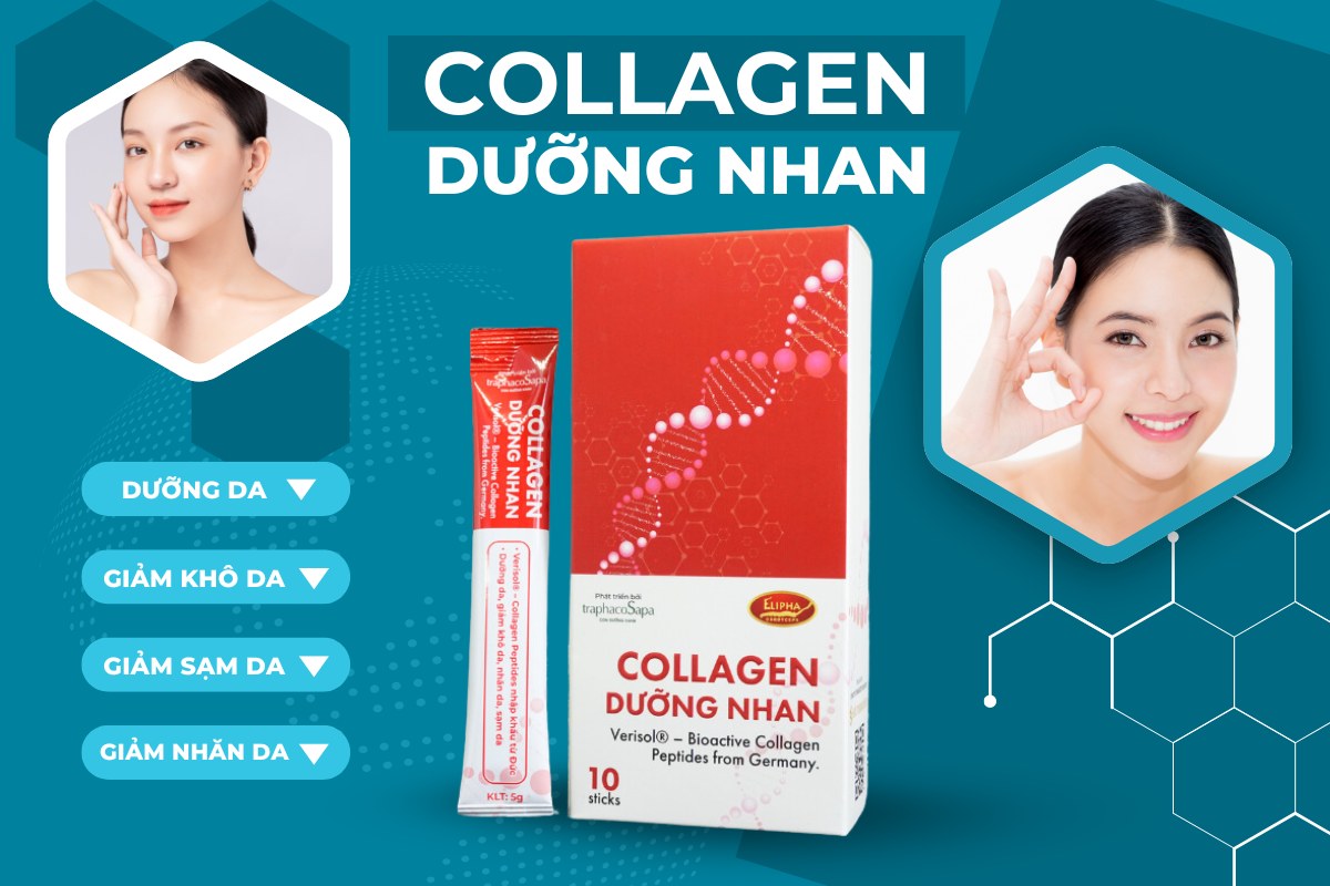 Collagen Dưỡng Nhan hỗ trợ cấp ẩm, tăng độ đàn hồi và làm đẹp da