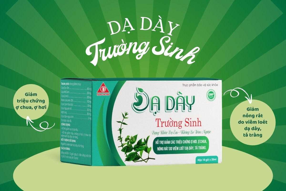 Dạ Dày Trường Sinh giảm triệu chứng do viêm loét dạ dày, tá tràng