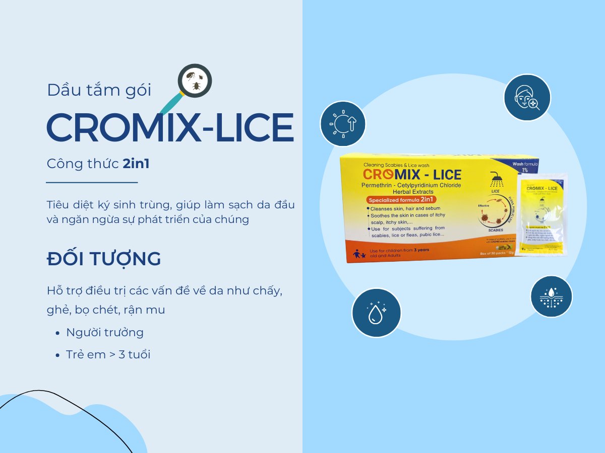 Dầu tắm gói CROMIX LICE