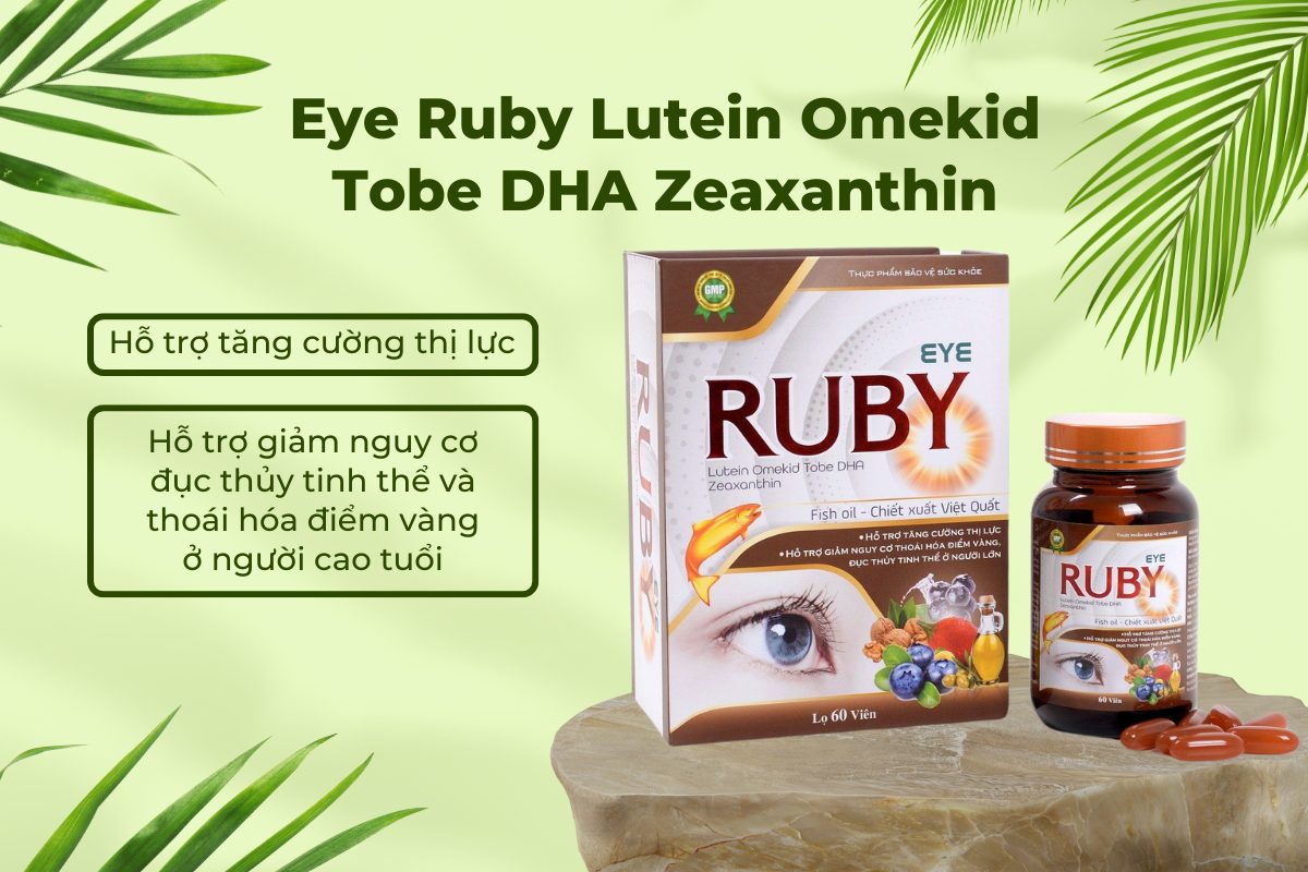 Eye Ruby Lutein Omekid Tobe DHA Zeaxanthin hỗ trợ tăng cường thị lực