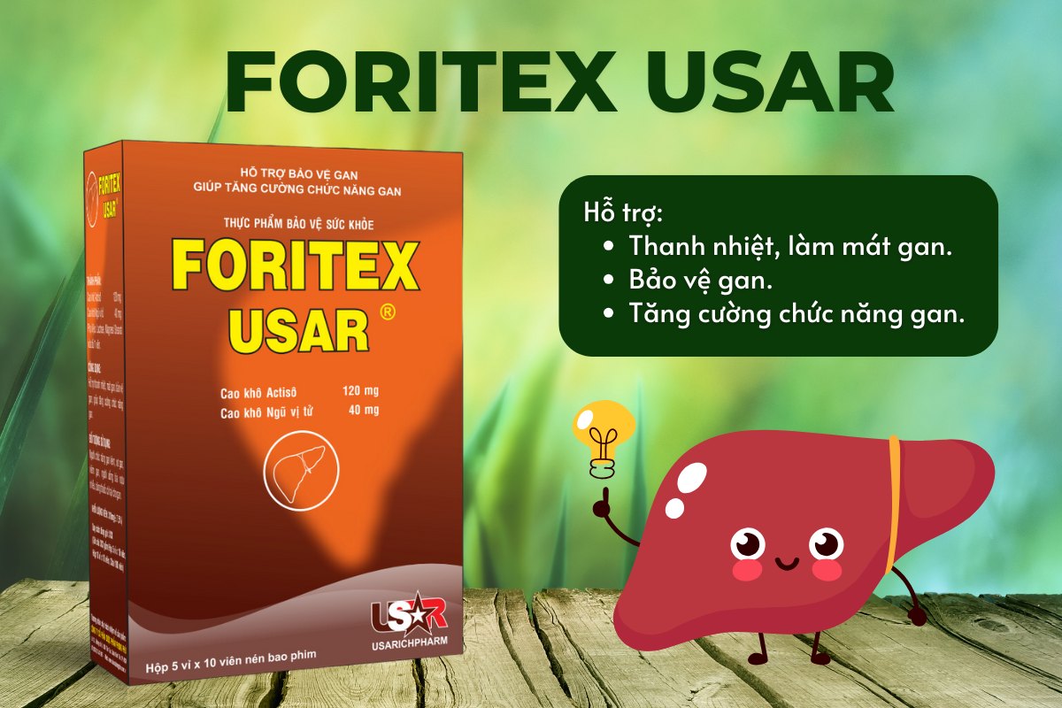 Foritex Usar hỗ trợ thanh nhiệt, bảo vệ và tăng cường chức năng gan