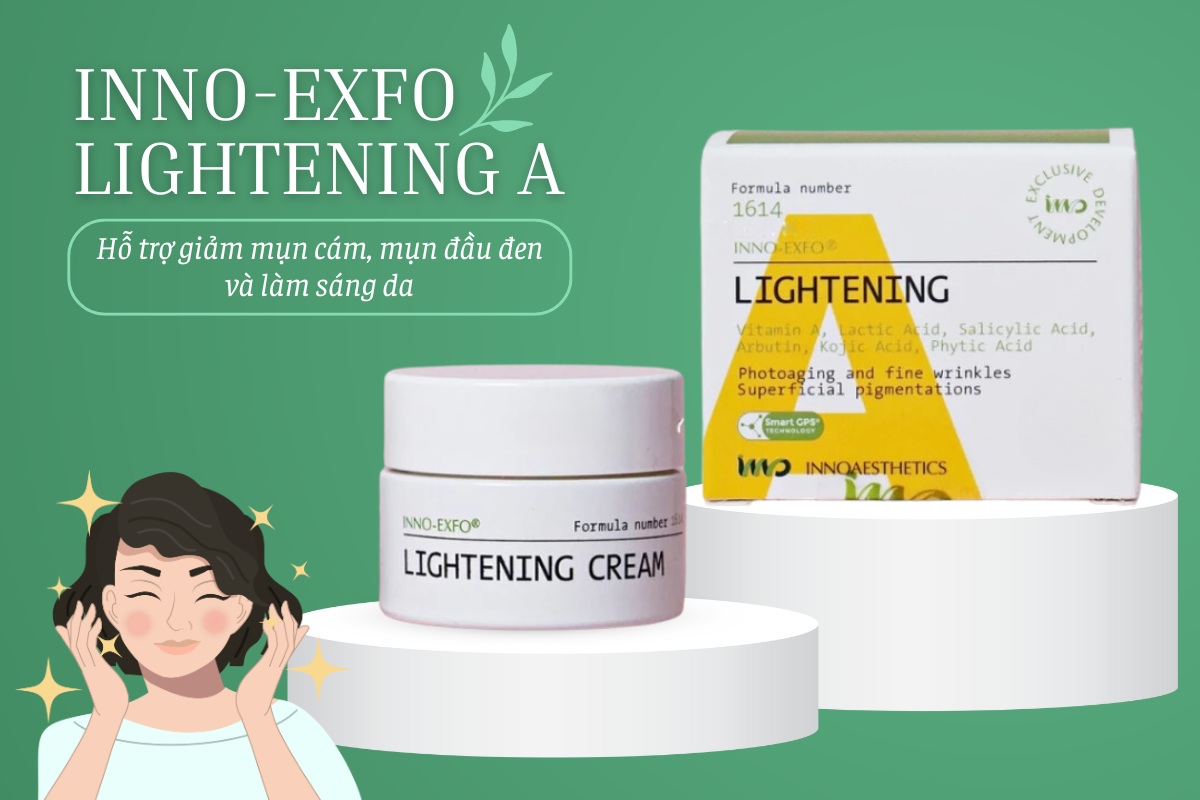 Peel Inno-Exfo Lightening A giảm mụn cám, mụn đầu đen, làm sáng da