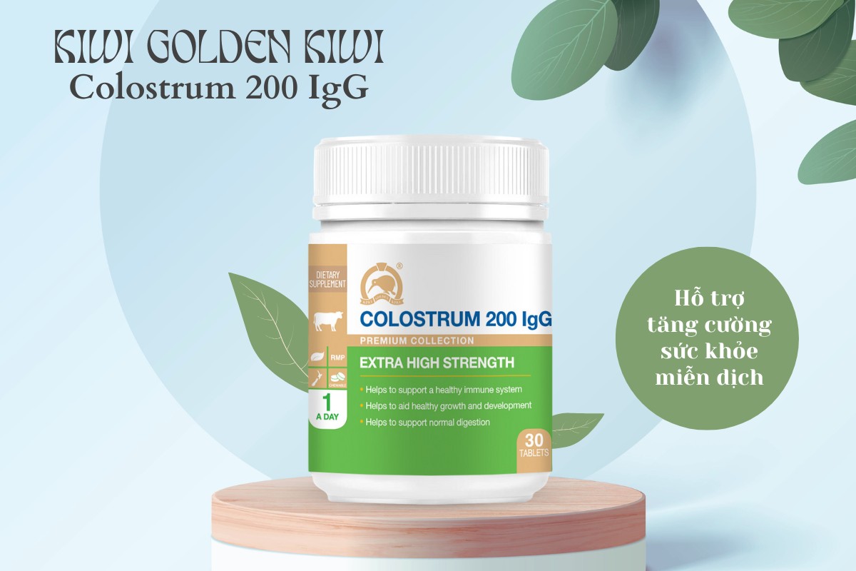 Kiwi Golden Kiwi Colostrum 200 IgG hỗ trợ tăng cường sức khỏe miễn dịch