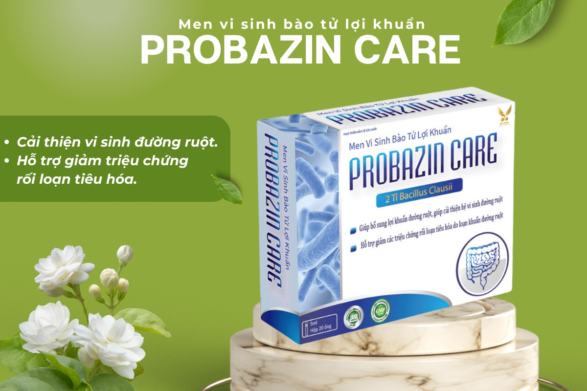 Men vi sinh bào tử lợi khuẩn Probazin Care bổ sung lợi khuẩn hỗ trợ giảm rối loạn tiêu hóa