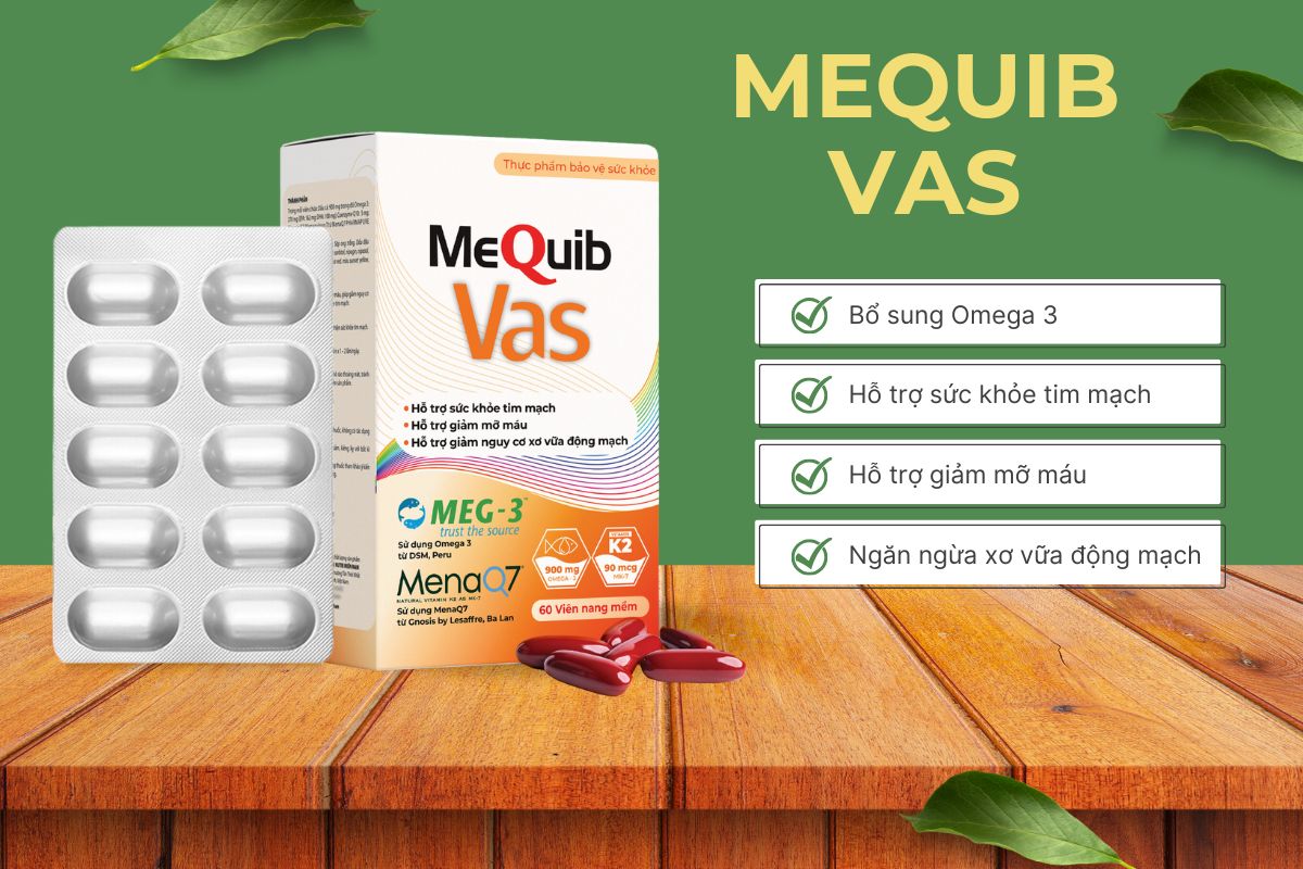 MeQuib Vas hỗ trợ giảm mỡ máu, giảm nguy cơ xơ vữa động mạch