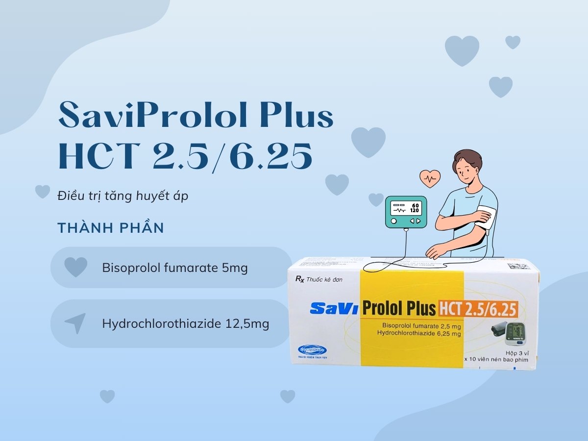 Thuốc SaviProlol Plus HCT 2.5/6.25