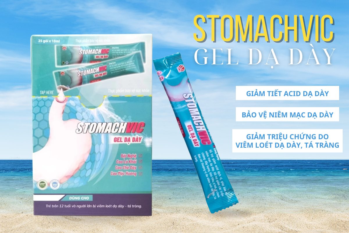 Stomachvic Gel Dạ Dày giảm triệu chứng do viêm loét dạ dày, tá tràng