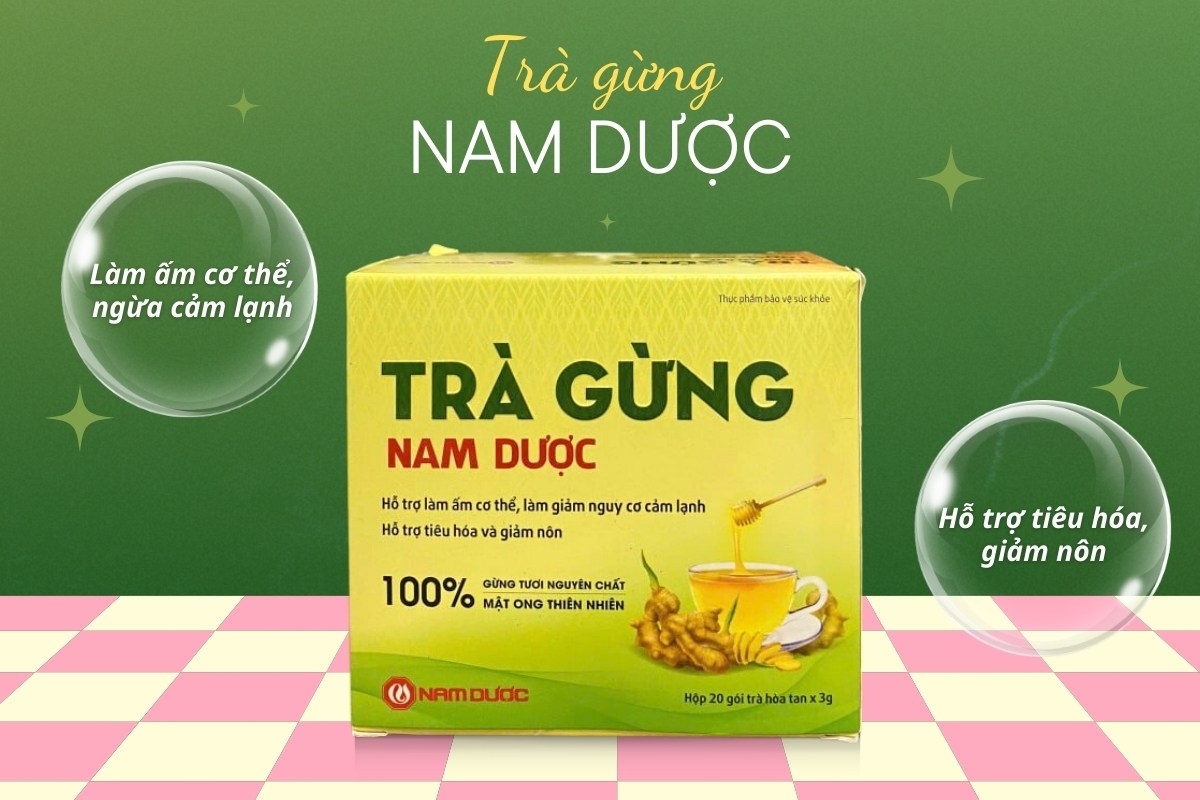 Trà gừng Nam Dược hỗ trợ làm ấm cơ thể, giảm nguy cơ cảm lạnh