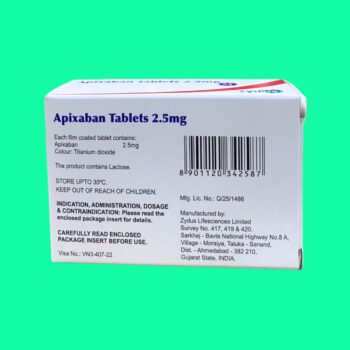 Thuốc Apixaban Tablets 2,5mg Zydus