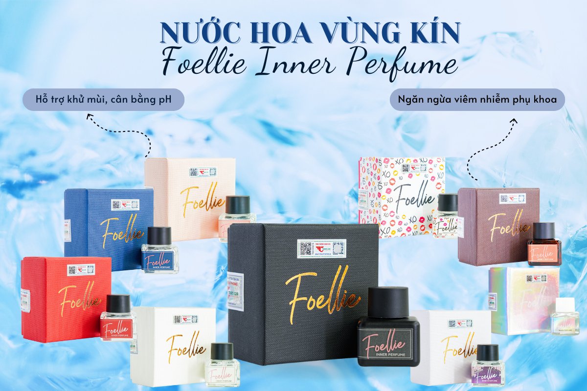 Nước hoa vùng kín Foellie Inner Perfume hỗ trợ khử mùi, kháng khuẩn, ngừa viêm