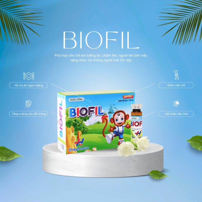Biofil Rambu Thuốc Biofil Thephaco (Hộp 20 ống) giúp bé tăng cân, ăn ngon miệng