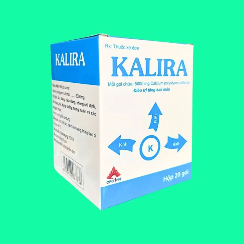 Thuốc Kalira 5g điều trị tăng kali máu do suy thận, vô niệu/thiểu niệu