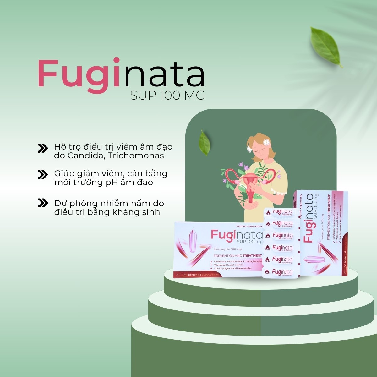 Viên đặt Fuginata 100mg