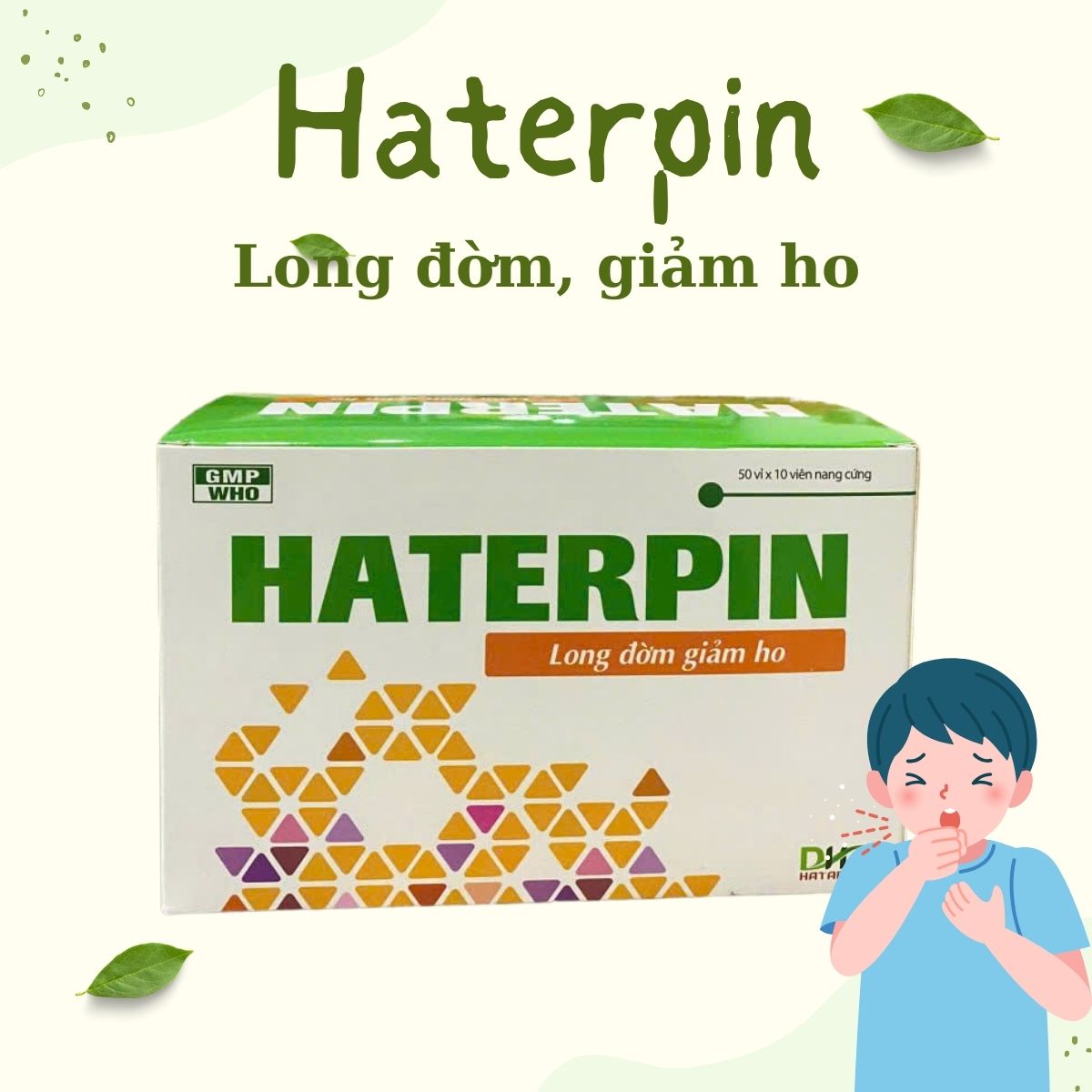 Haterpin giúp long đờm, giảm ho