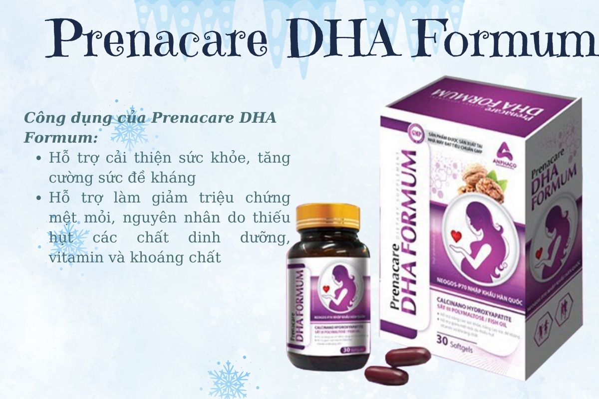 Prenacare DHA Formum hỗ trợ thai kỳ khỏe mạnh