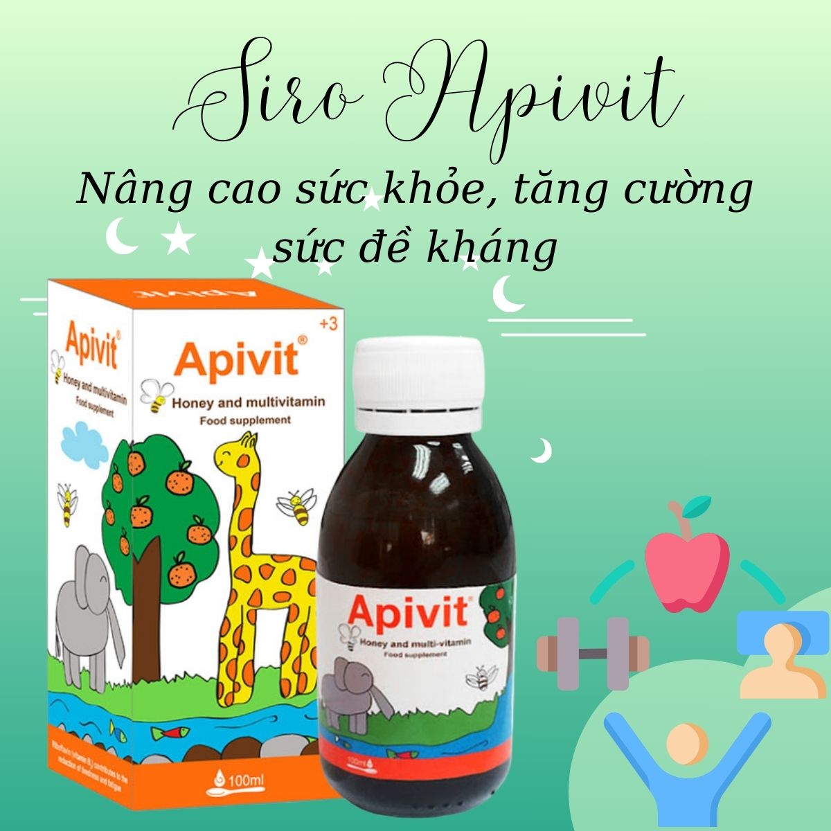 Siro Apivit hỗ trợ tăng cường đề kháng