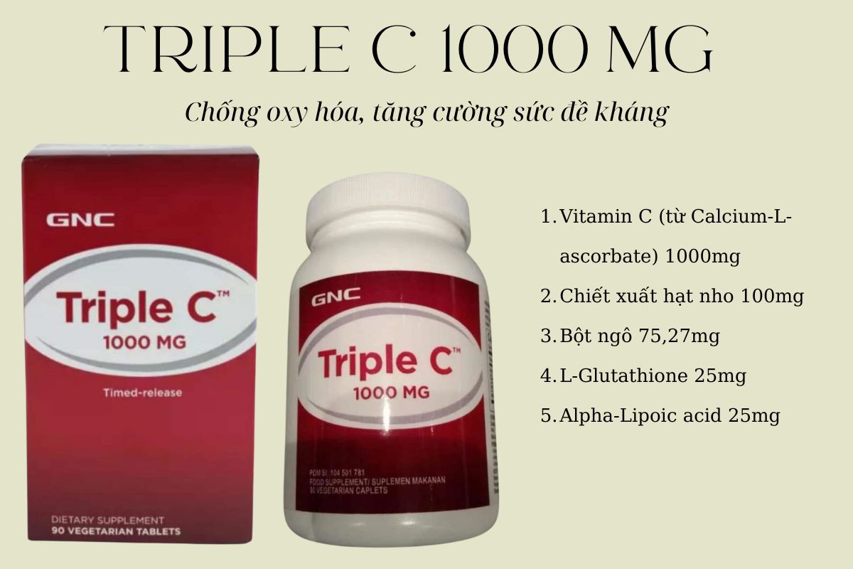 Thành phần của sản phẩm Triple C 1000 Mg