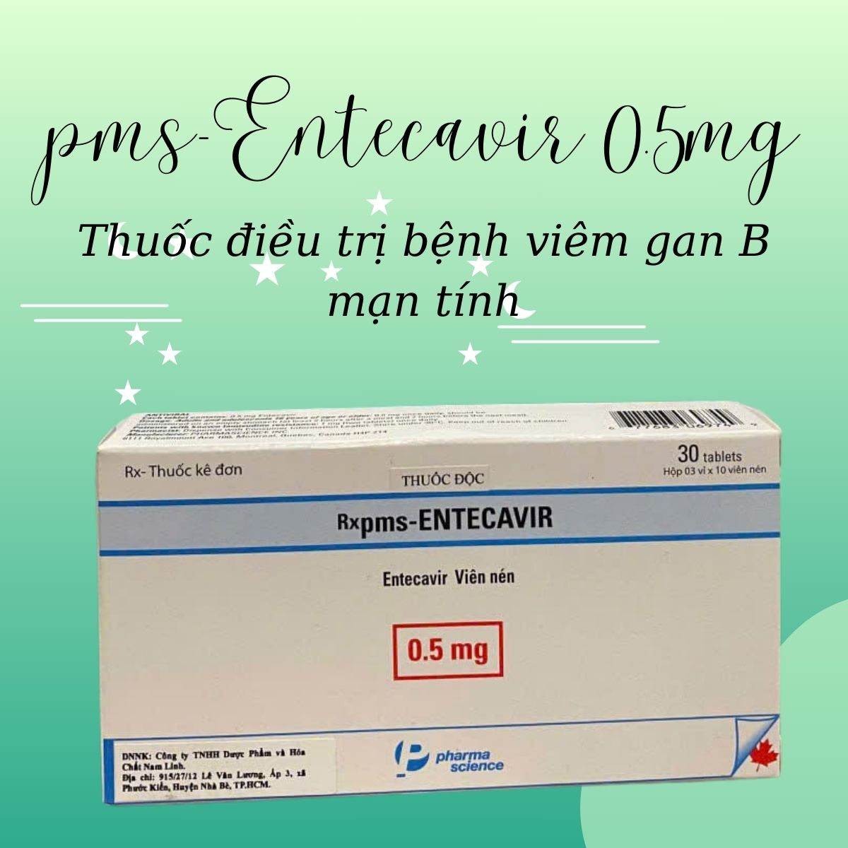 Công dụng điều trị pms-Entecavir 0.5mg