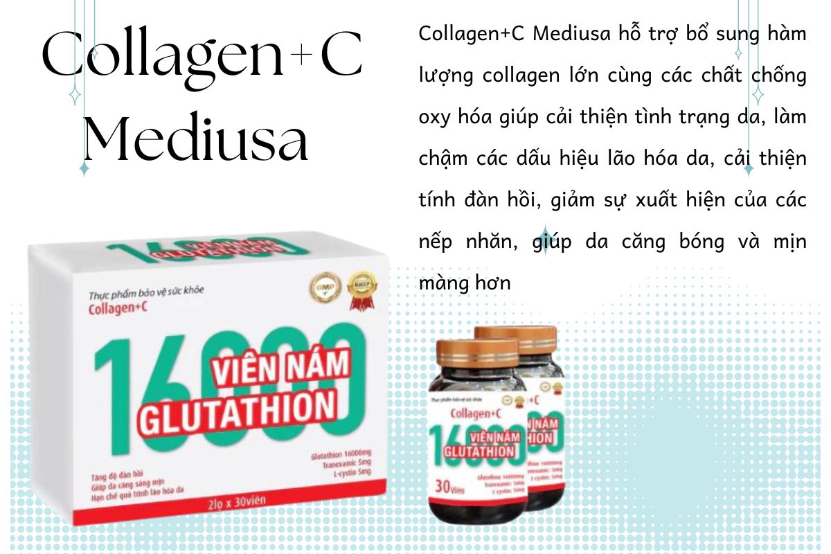 Collagen+C Mediusa hỗ trợ cải thiện các vấn đề về da