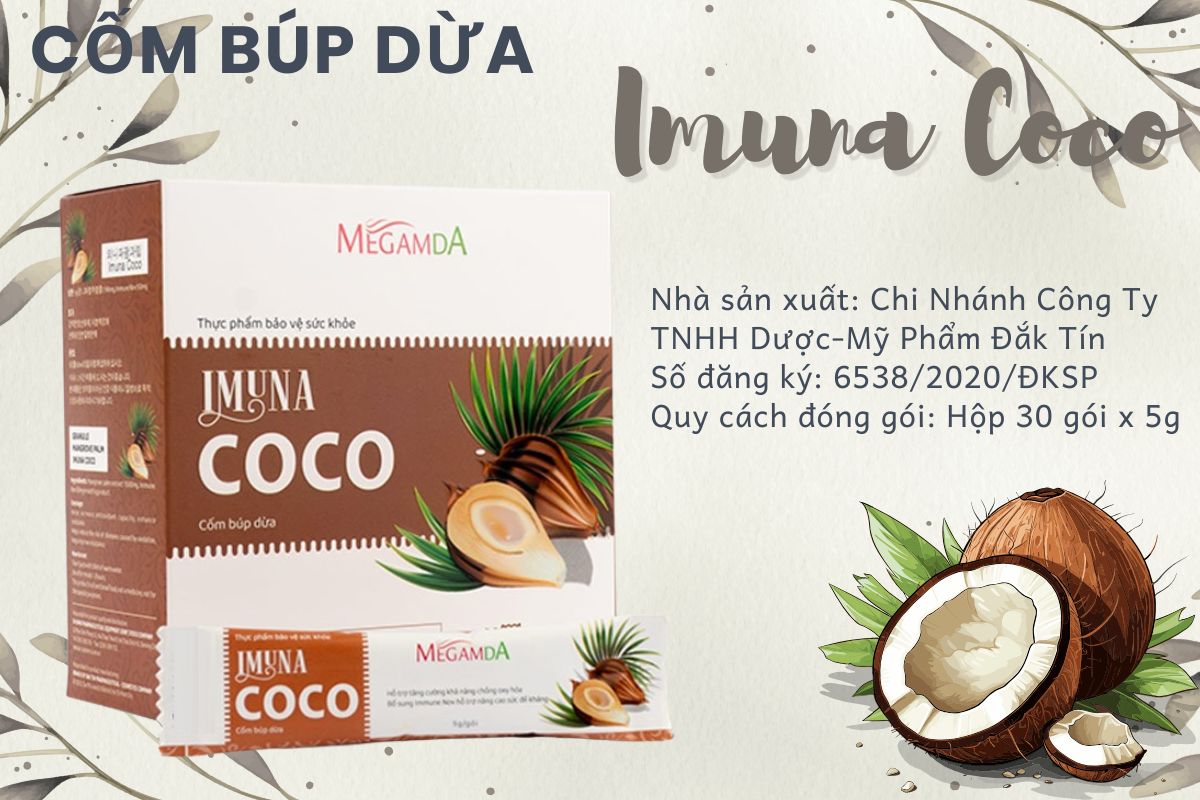 Thông tin sản phẩm Cốm Búp Dừa Imuna Coco