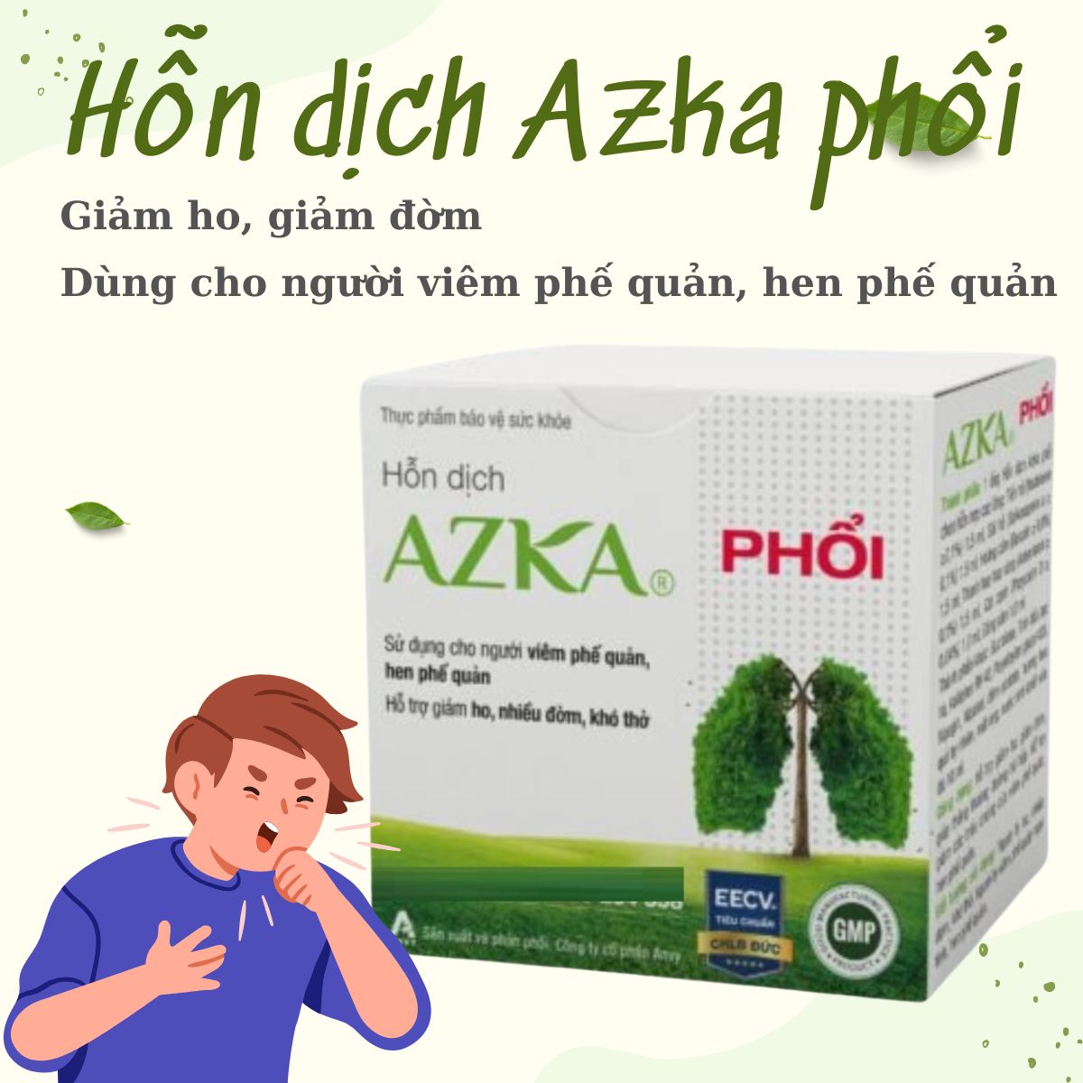 Tác dụng sản phẩm Hỗn dịch Azka phổi