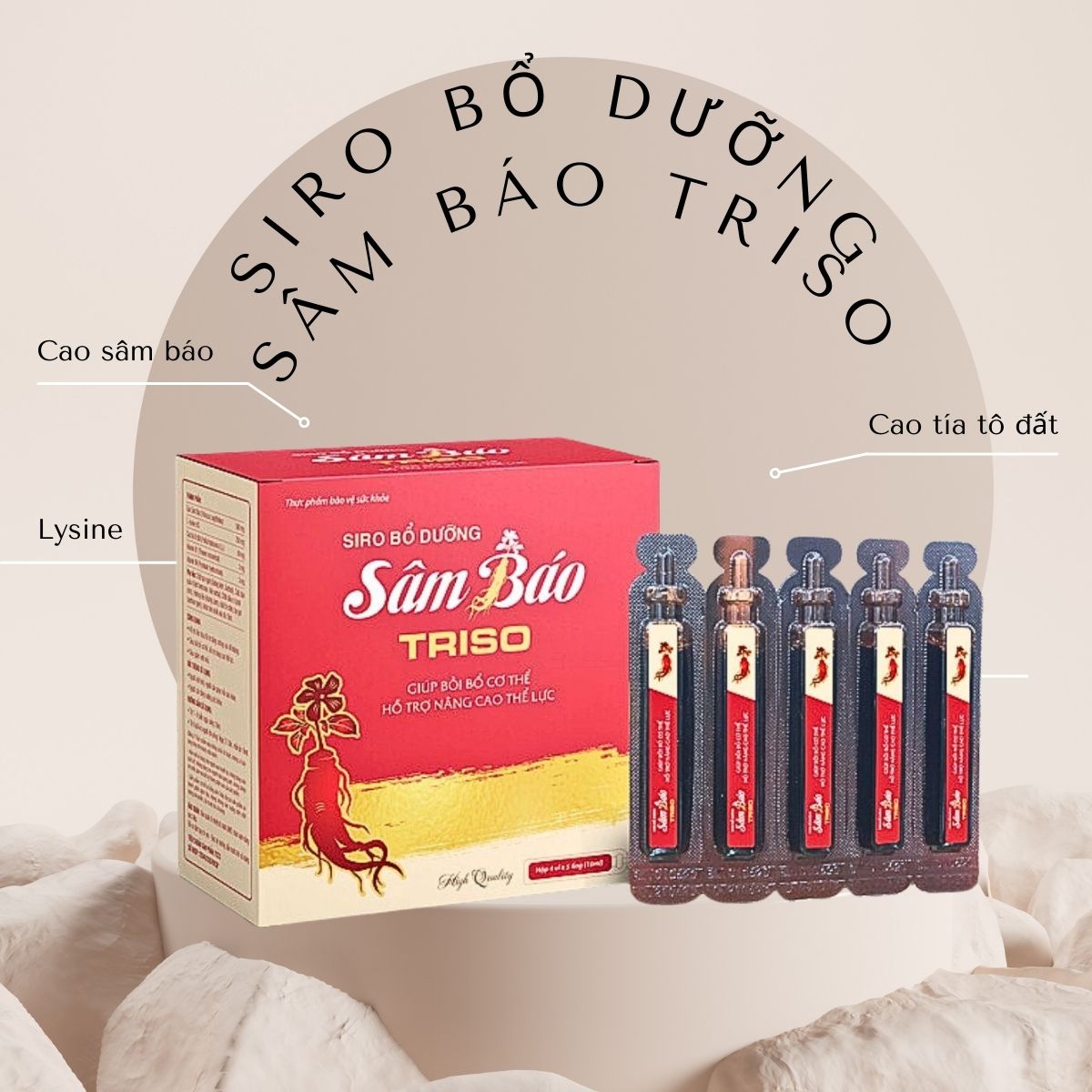 Thành phần sản phẩm Siro bổ dưỡng Sâm Báo TRISO