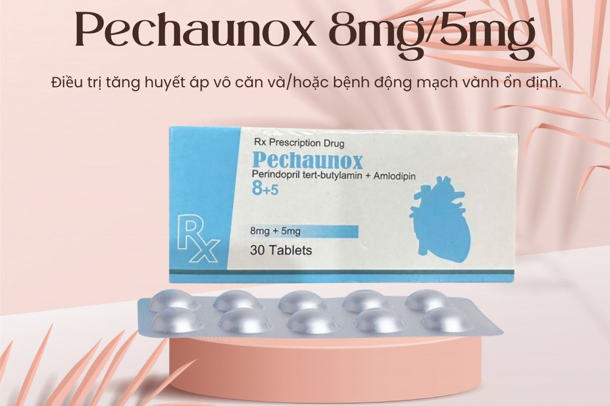 Pechaunox 8mg5mg điều trị tăng huyết áp không rõ nguyên nhân