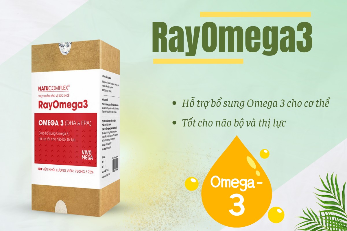 RayOmega3 hỗ trợ bổ sung Omega 3, tốt cho tim mạch và não bộ