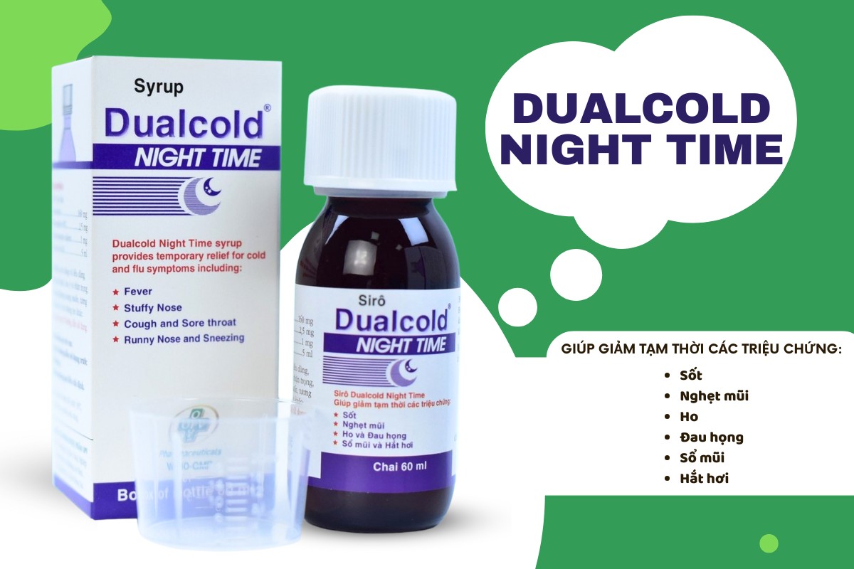 Dualcold Night Time 10 Chỉ định của thuốc Dualcold Night Time
