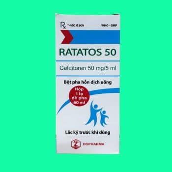 Bột pha hỗn dịch uống Ratatos 50mg/5ml điều trị các bệnh nhiễm trùng