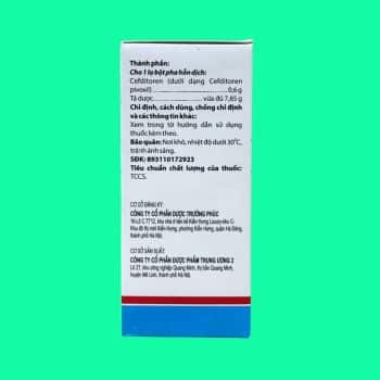 Bột pha hỗn dịch uống Ratatos 50mg/5ml điều trị các bệnh nhiễm trùng