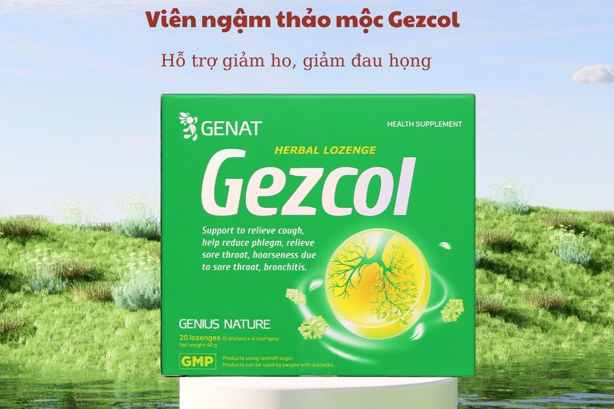 Viên ngậm thảo mộc Gezcol (Hộp 20 viên) 8 Viên ngậm thảo mộc Gezcol