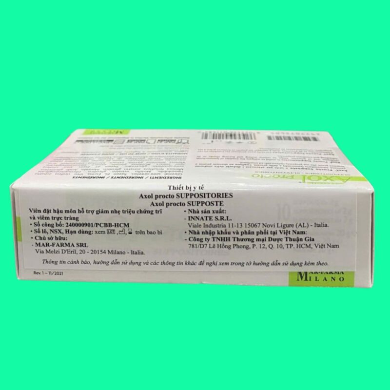 Axol procto hộp 10 viên hỗ trợ cải thiện triệu chứng liên quan đến trĩ ...