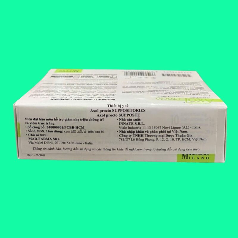 Axol procto hộp 10 viên hỗ trợ cải thiện triệu chứng liên quan đến trĩ ...