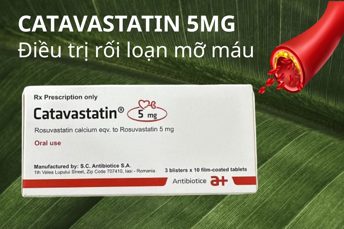 Catavastatin 5mg 5 Catavastatin 5mg điều trị mỡ máu