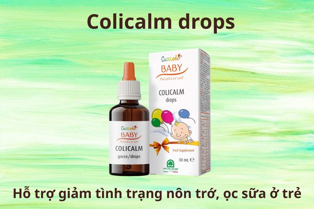Colicalm drops 9 Colicalm drops hỗ trợ giảm tình trạng nôn trớ, ọc sữa ở trẻ