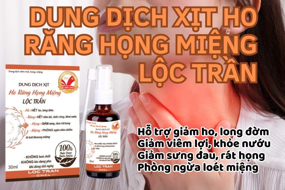 Dung Dịch Xịt Ho Răng Họng Miệng Lộc Trần 13 Dung Dịch Xịt Ho Răng Họng Miệng Lộc Trần