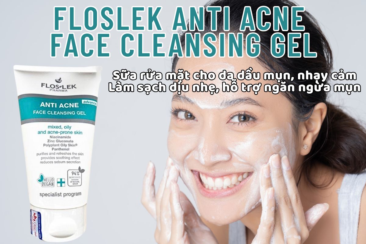 Sữa rửa mặt Floslek Anti Acne Face Cleansing Gel 9 Floslek Anti Acne Face Cleansing Gel