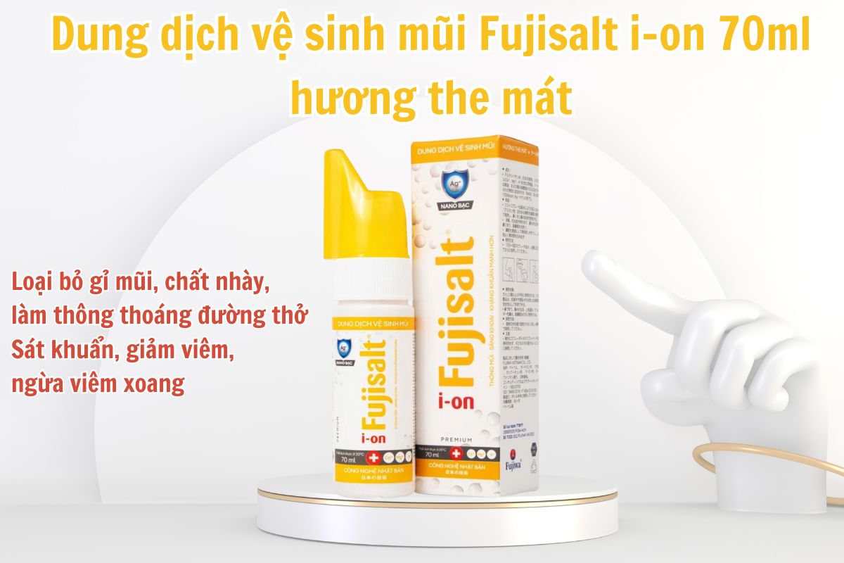 Dung dịch vệ sinh mũi Fujisalt i-on 70ml hương the mát 12 Dung dịch vệ sinh mũi Fujisalt i-on