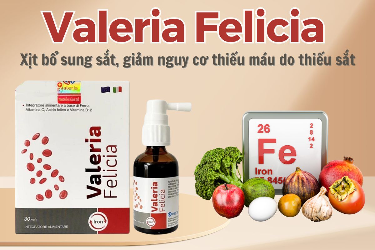 Xịt bổ sung sắt Valeria Felicia 11 Xịt bổ sung sắt Valeria Felicia