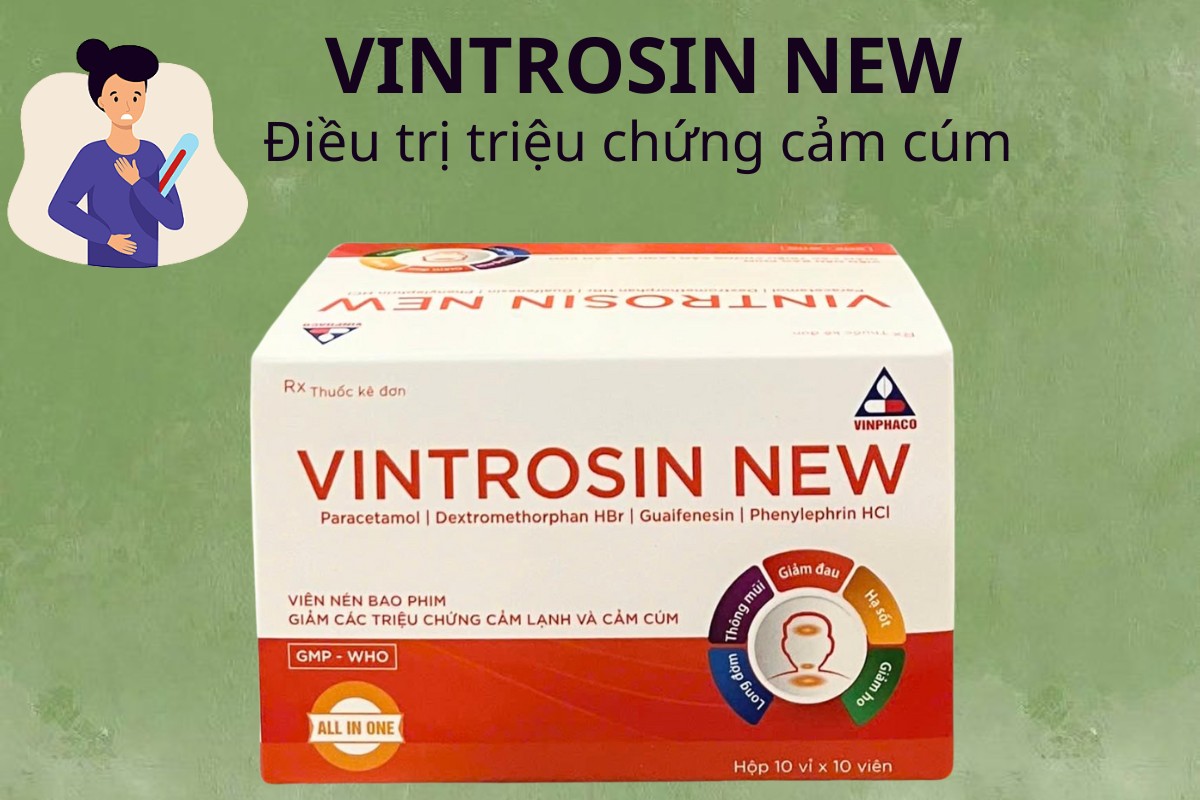 Vintrosin New 8 Vintrosin New điều trị triệu chứng cảm cúm