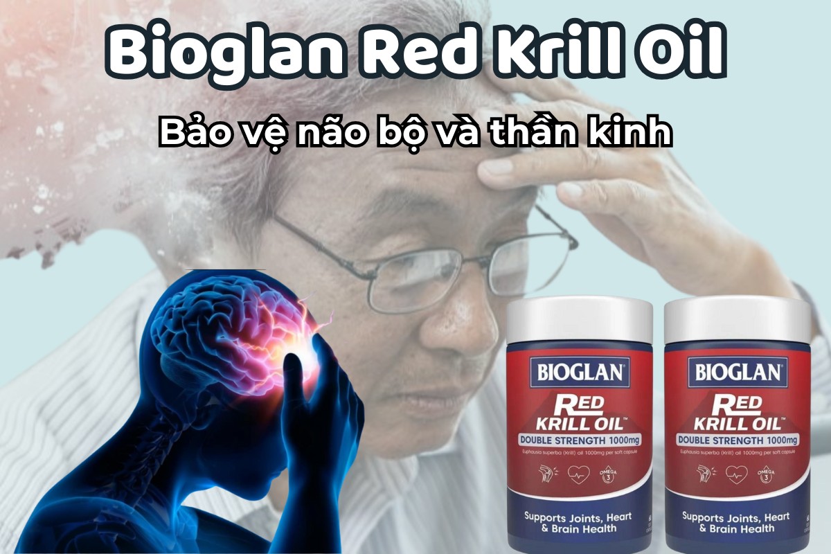 Bioglan Red Krill Oil 6 Bioglan Red Krill Oil bảo vệ não bộ và thần kinh