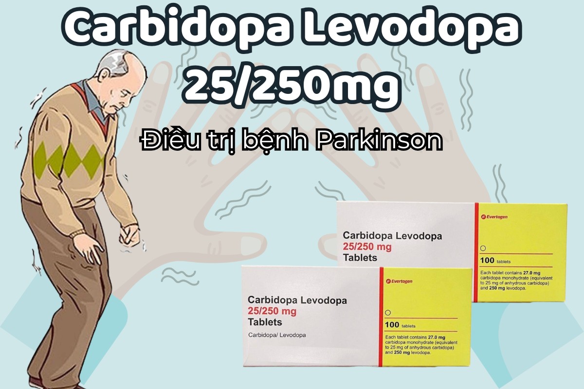 Carbidopa Levodopa 25/250mg 7 Carbidopa Levodopa 25/250mg điều trị bệnh Parkinson
