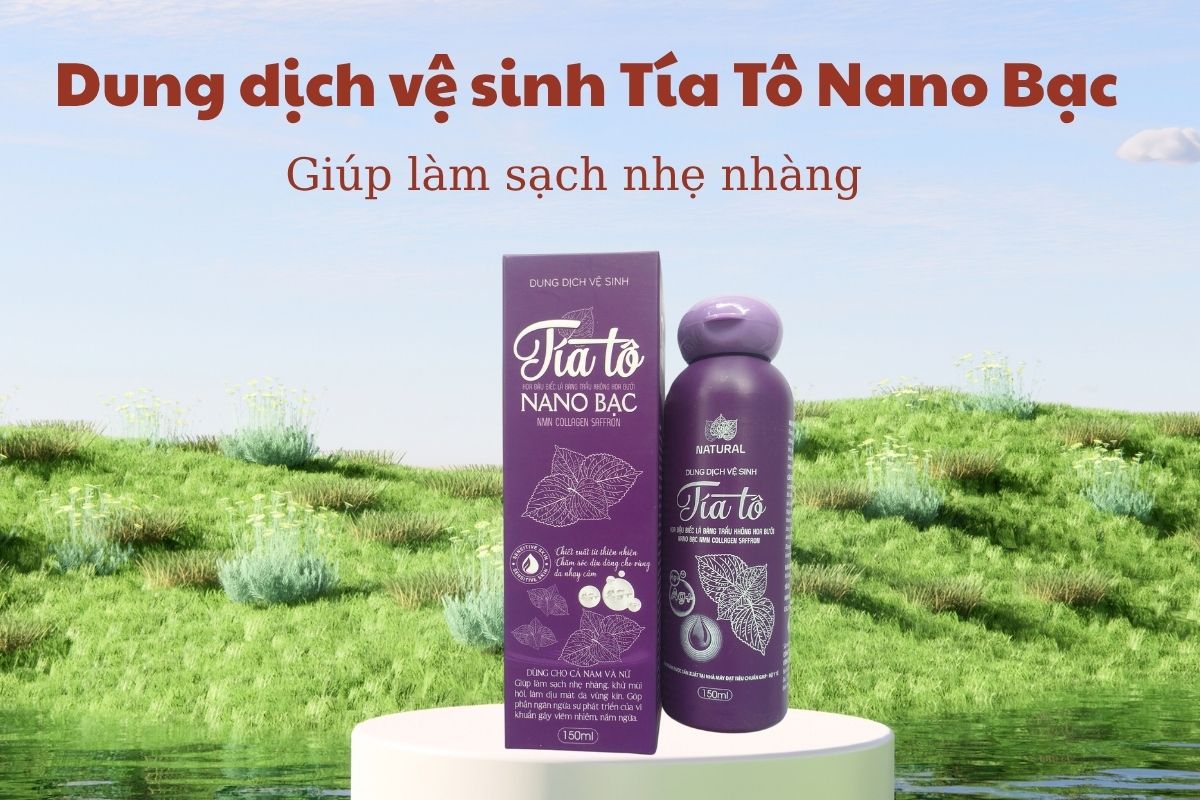 Dung dịch vệ sinh Tía Tô Nano Bạc 4 Dung dịch vệ sinh Tía Tô Nano Bạc