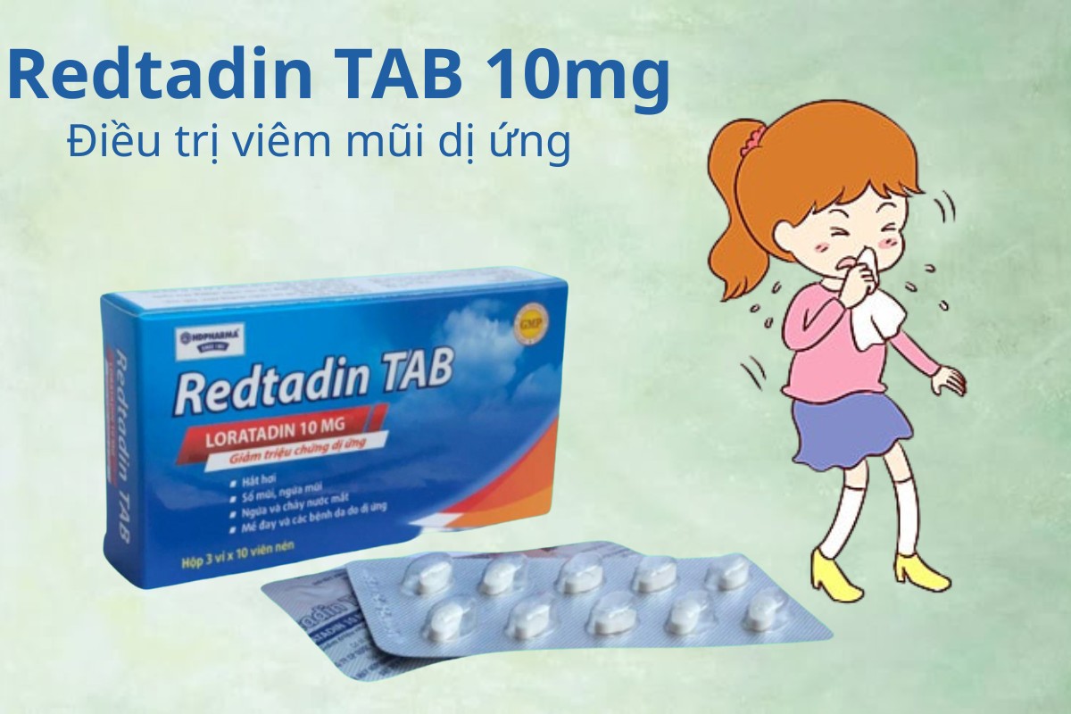 Redtadin Tab 10mg 7 Redtadin TAB 10mg điều trị viêm mũi dị ứng