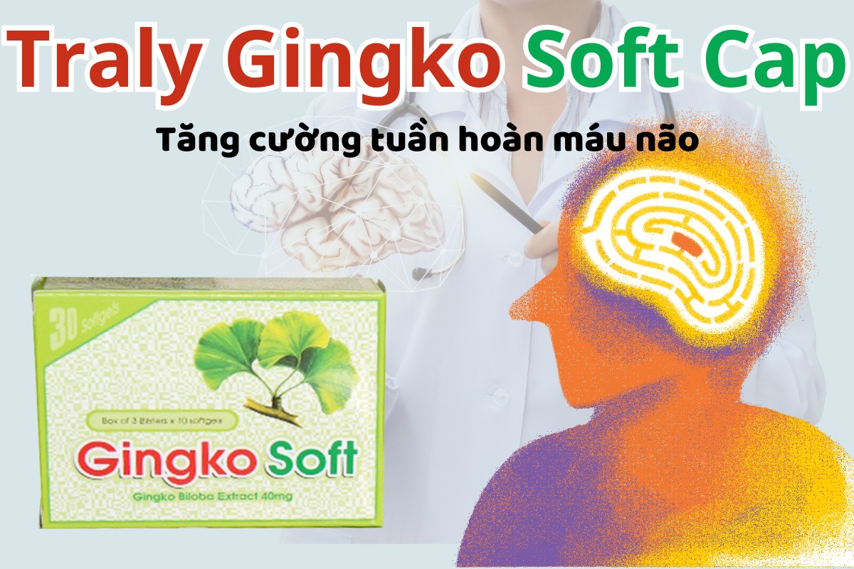 Traly Gingko Soft Cap 6 Traly Gingko Soft Cap tăng cường tuần hoàn máu não