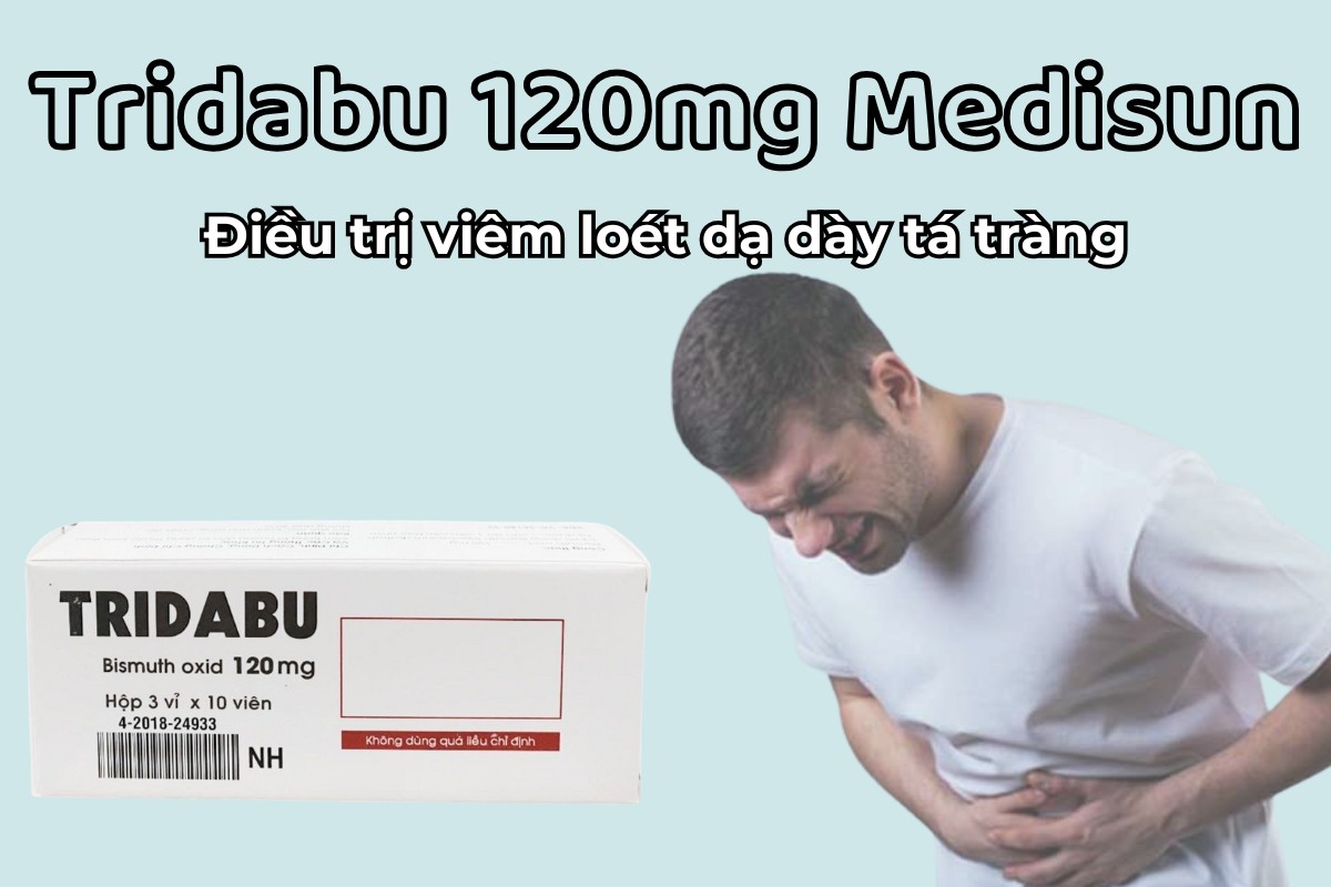 Tridabu 120mg Medisun (Bismuth Oxid 120mg) 9 Tridabu 120mg Medisun điều trị viêm loét dạ dày tá tràng