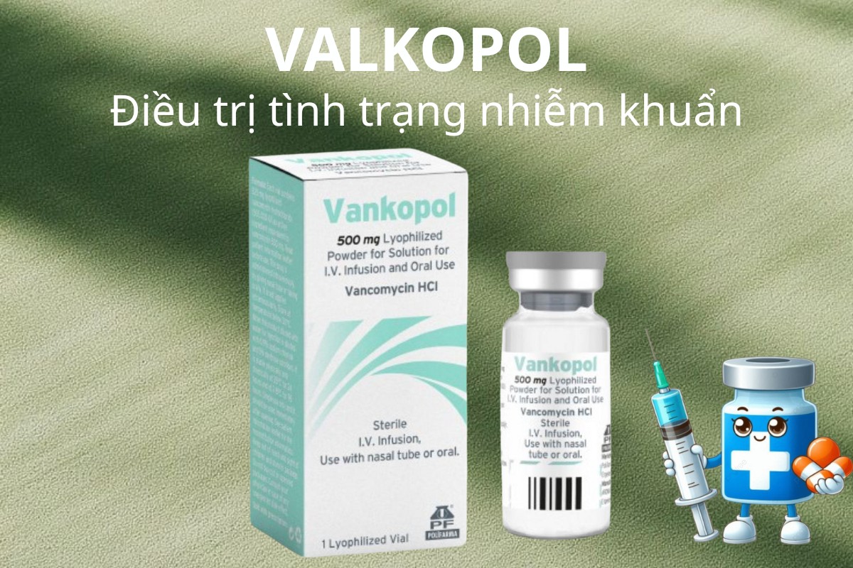 VANKOPOL 500MG IV 7 VANKOPOL 500MG IV điều trị nhiễm khuẩn