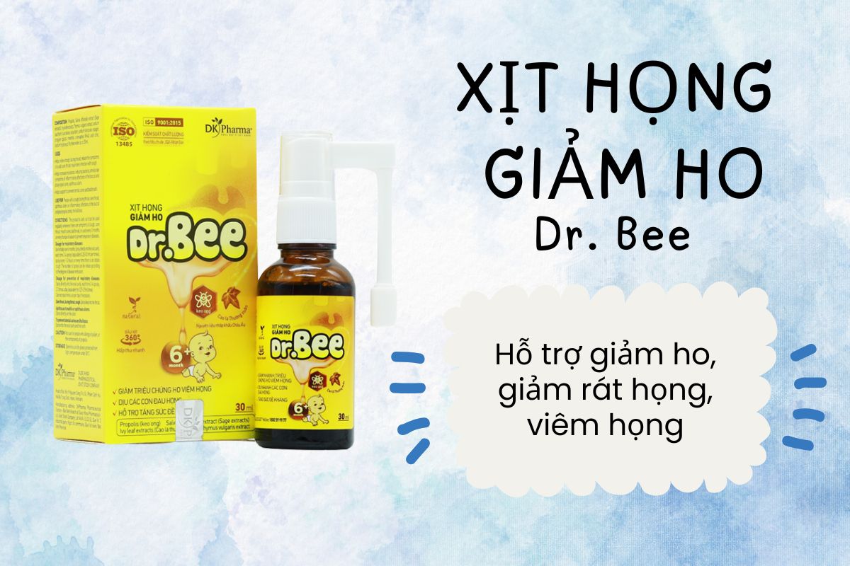 Xịt Họng Giảm Ho Dr. Bee 9 Xịt Họng Giảm Ho Dr. Bee