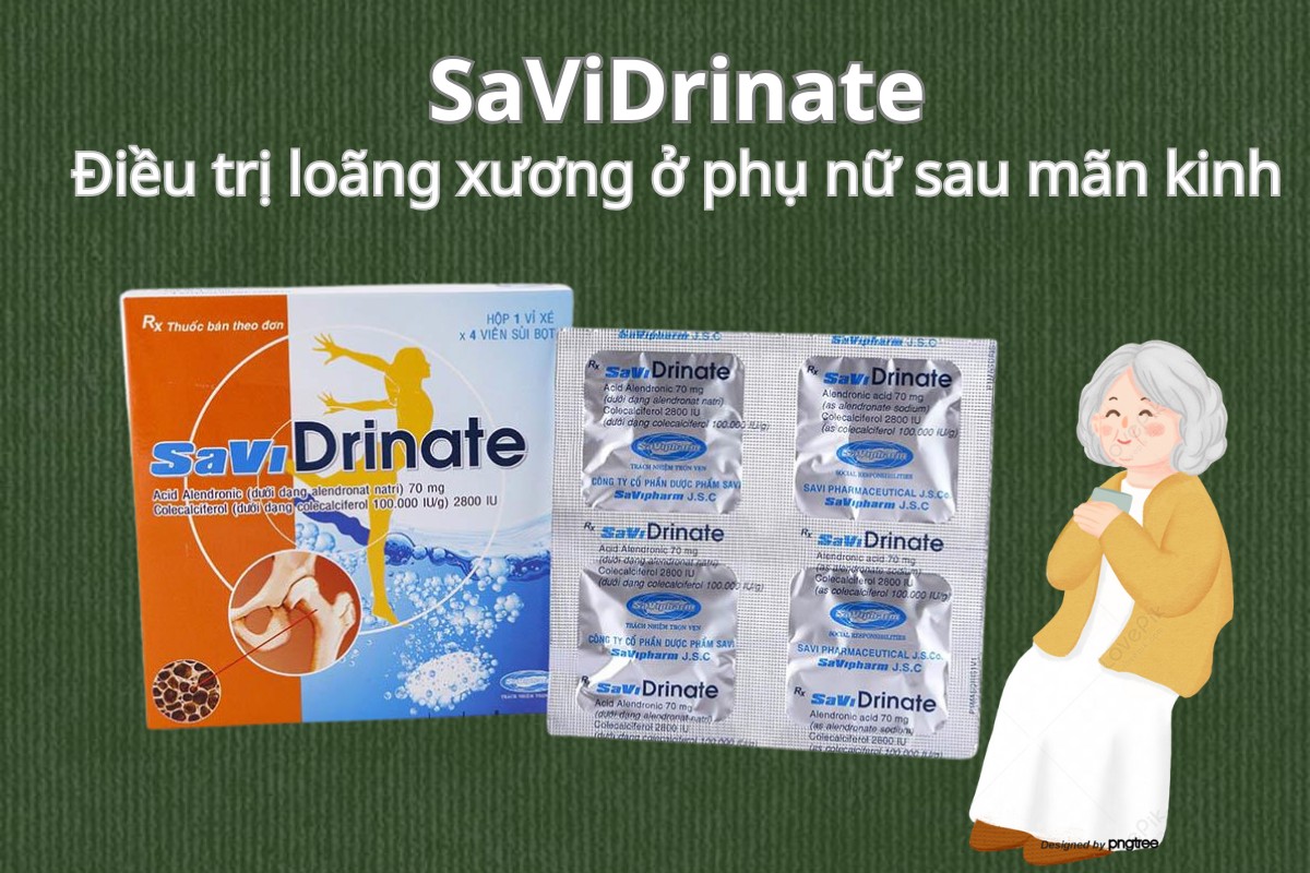 SaViDrinate 9 SaViDrinate điều trị loãng xương ở phụ nữ mãn kinh